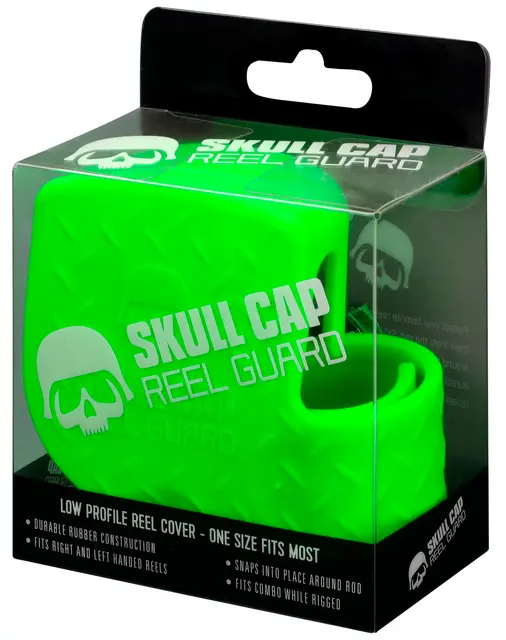 13 Fishing Skull Cap Lime Gummerat skydd för dina rullar 