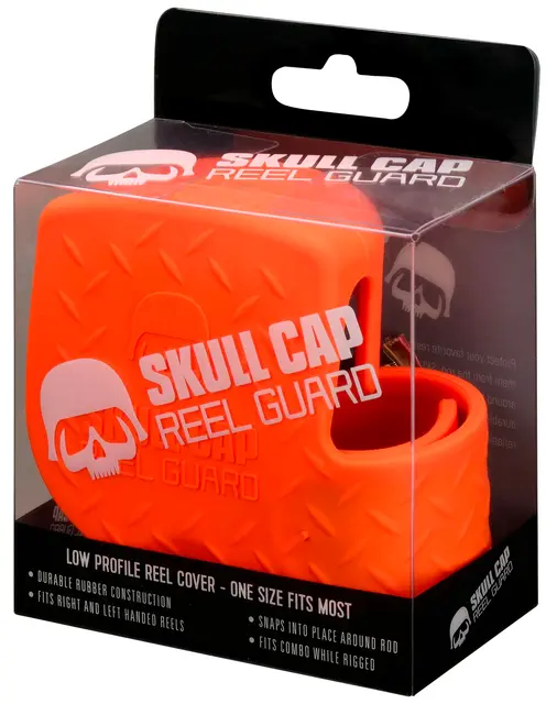 13 Fishing Skull Cap Orange Gummerat skydd för dina rullar 