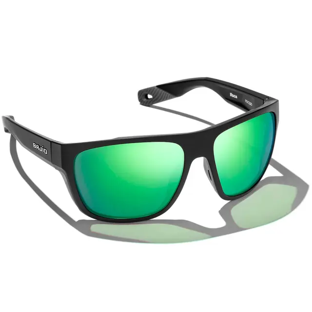 Bajio Roca Black Matte Solbriller Green Mirror Glass 