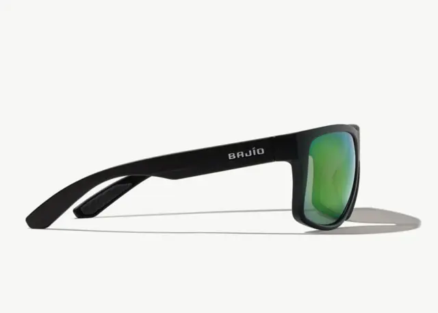 Bajio Boneville Black Matte Solbriller Green Mirror Polycarbonate 