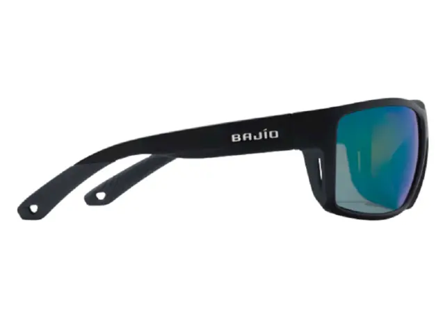 Bajio Bales Beach Black Matte Solbriller Green Mirror Glass 