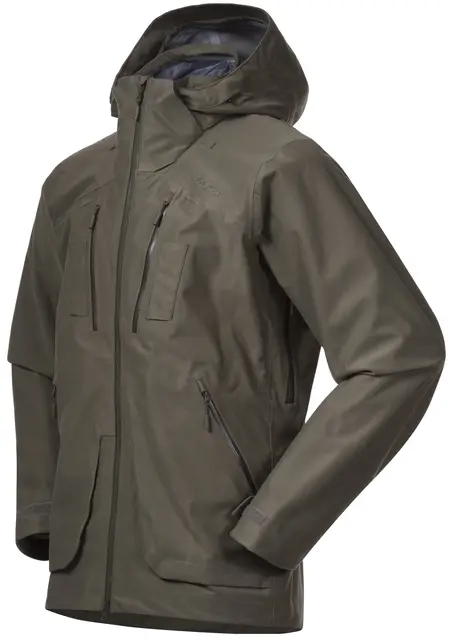Bergans Hogna 3L Jacket Green Mud S 3-lagers skaljacka för jakt 