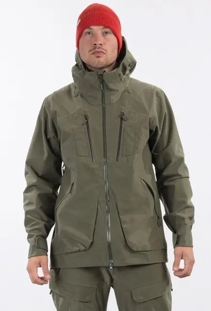 Bergans Hogna 3L Jacket Green Mud S 3-lagers skaljacka för jakt 