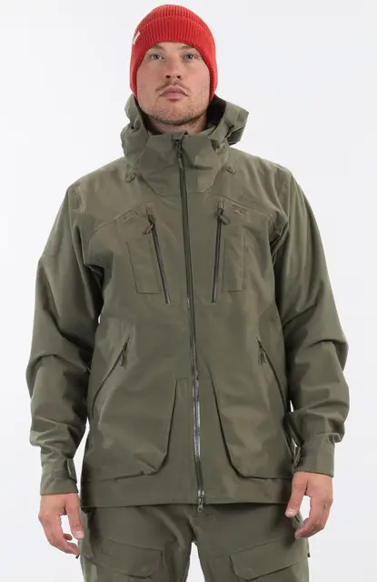 Bergans Hogna 3L Jacket Green Mud S 3-lagers skaljacka för jakt 