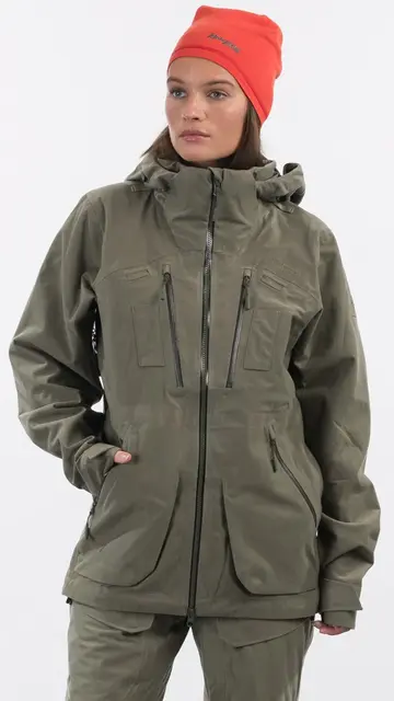 Bergans Hogna 3L Jacket Green Mud S 3-lagers skaljacka för jakt 