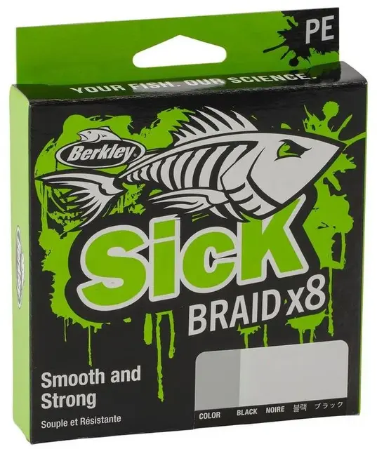 Berkley Sick Braid 150m 0,10mm Black Høyytelses supermykt multifilament snøre 