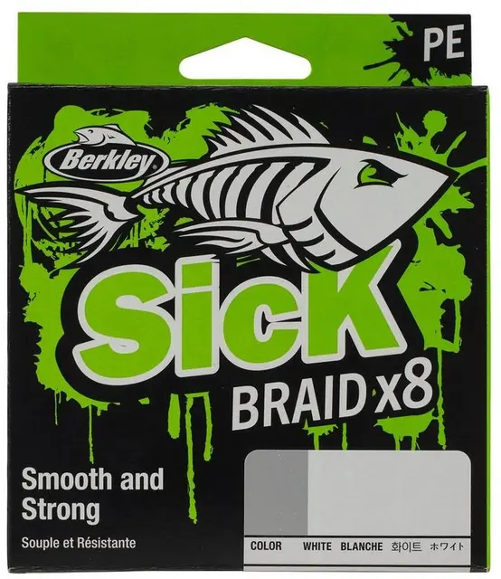 Berkley Sick Braid 300m White 0,10mm Høyytelses supermykt multifilament snøre 