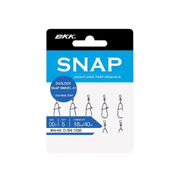 BKK Duolock Snap Swivel-51 #00 5-pack Duolock Snap Swivel 