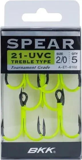 BKK Spear-21 UVC #12 Treblekroker i chartreuse UV farge 