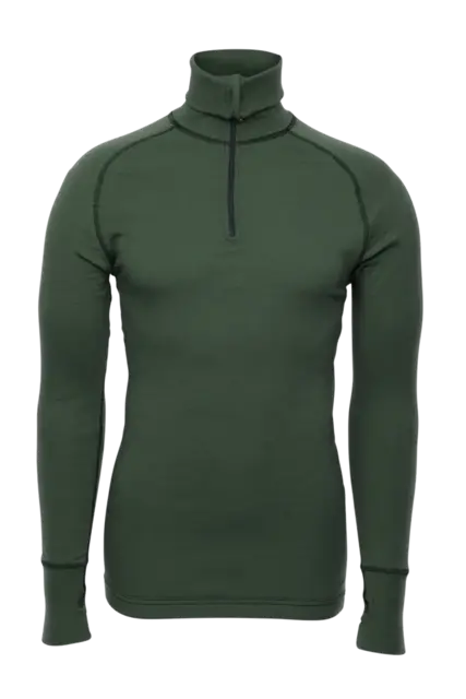 Brynje Arctic Zip Polo m/tumgrepp XS Grön tvålagers ventilerande tröja 