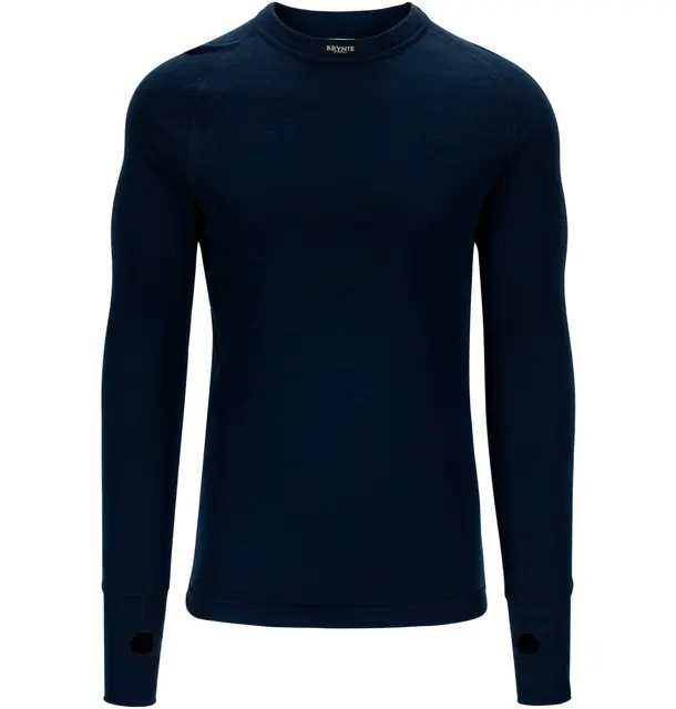 Brynje Arctic Shirt med tumgrepp XS Ventilerande tröja m/rund hals - Navy 