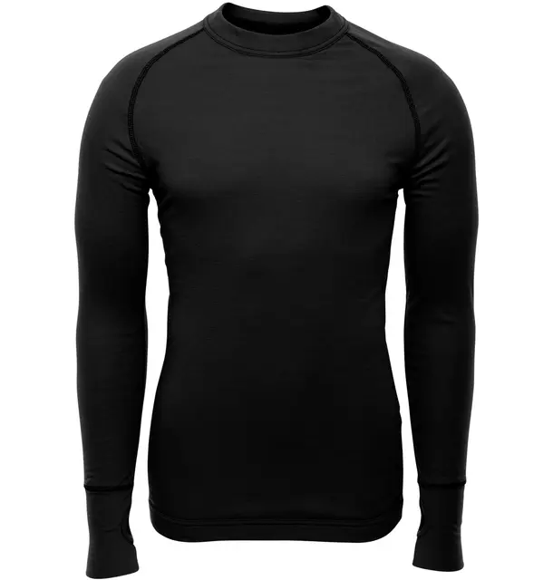Brynje Arctic Shirt med tumgrepp XS Ventilerande tröja m/rund hals - Svart 