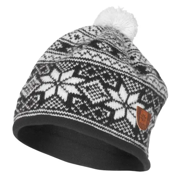 Bråtens Snøstjerne Lue Hvit One-Size Lue i ull med mykt og godt fleecefôr 