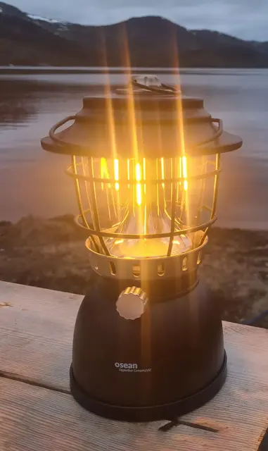 Osean Oppladbar Campinglykt Matt Svart Robust og lyssterk, 500 Lumen 