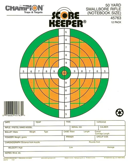 Champion Score Keeper 12-pack med inskjutningstavlor i A4 