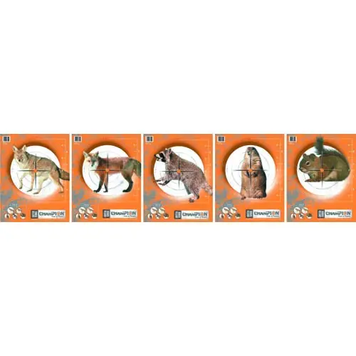 Champion Critter Series Targets 10-pack med 5 olika djurmotiv 