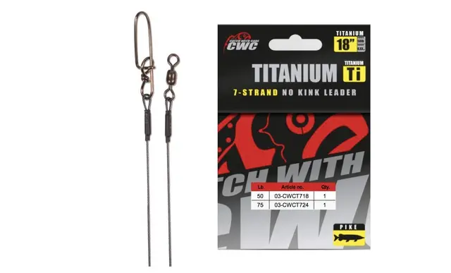 CWC TI Wire Leader 50lbs 45cm 7 strand 1pack 