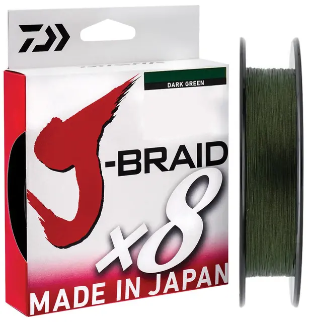 Daiwa J-Braid X8 Dark Green 0,13mm 300m Ekte japansk 8 tråds multifilament 