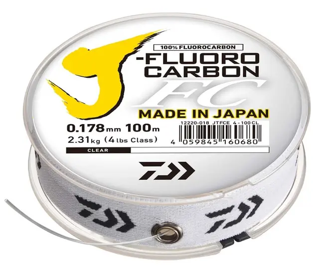 Daiwa J-Fluorocarbon 0,20 mm Ekstrem slitestyrke og knutestyrke 