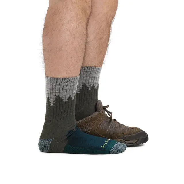 Darn Tough Men's Number2  Gray M Micro Crew Midweight Hiking Sock, Herre 