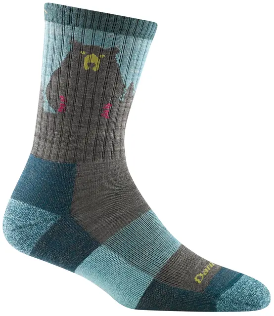 Darn Tough Bear Town Micro Crew Aqua S Lightweight Cushion, Damesokker 