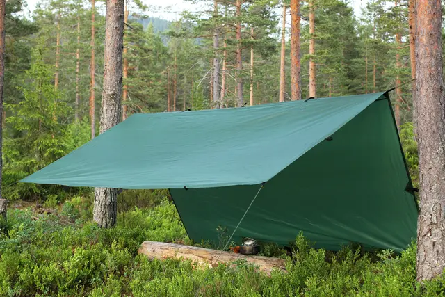 Eagle Tarp/Gapahuk - Grønn Med tau og plugger 