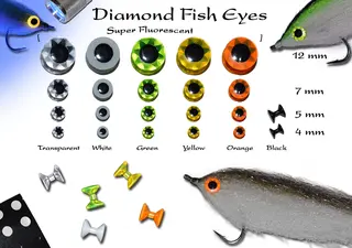Diamond Fish Eyes - Orange Fluorescerande &#246;gon