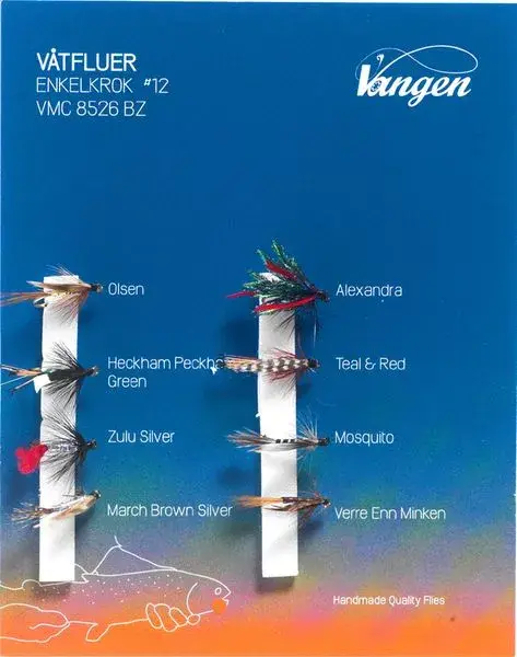 Vangen flugor med enkelkrok #12 8 stycken flugor 