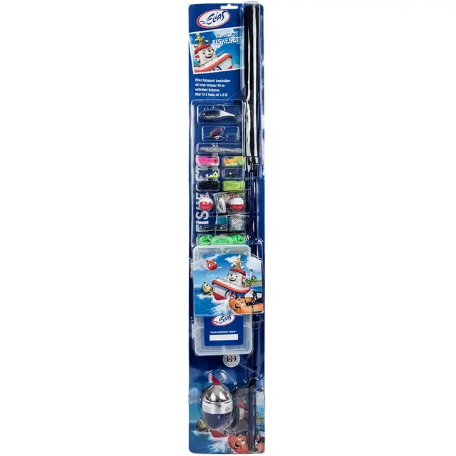 Elias fiskesett lukket haspel blå Fiskesett for barnas første fisketurer 