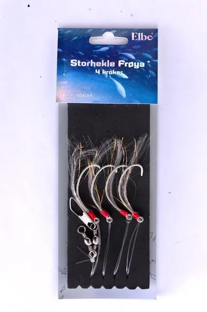 Elbe Storhekle Frøya m/4 stk kroker Grym allround häckla 