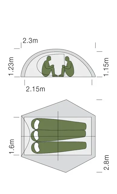 Exped Mira III HL Supersmidigt tremanna tält 
