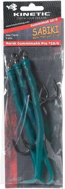 Kinetic Norsk Gummimakk Pro Green #10/0 Perfekt för havsfiske 