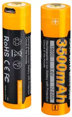 Fenix 18650 Batteri 3500 mAh USB Laddas med micro-USB