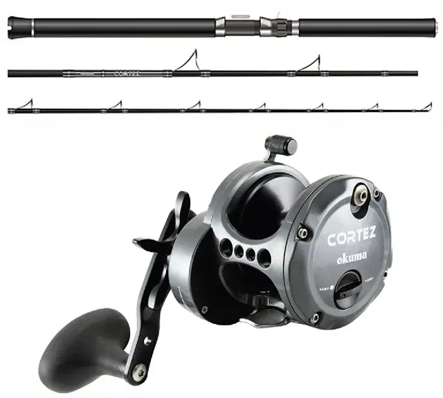 Okuma Cortez Black CZ12C Sa - 30-50lbs Fiskeset med spö och rulle 