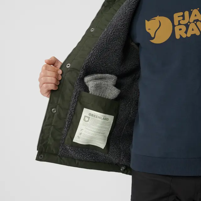 Fjällräven Greenland Winter Jacket M L Vinterjakke til herre i Green/Dark Grey 