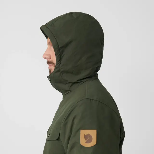 Fjällräven Greenland Winter Jacket M L Vinterjakke til herre i Green/Dark Grey 