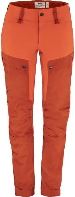 Fjällräven Keb Trousers Curved W 34/R Turbukse til dame i Cabin Red/Rowan Red 