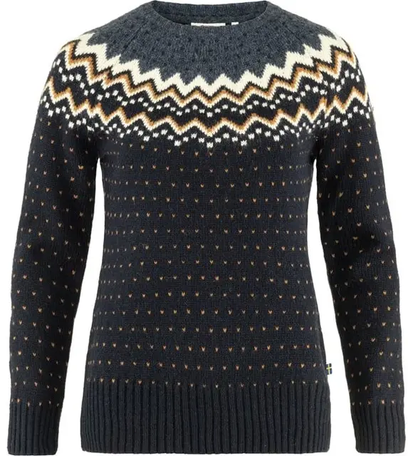 Fjällräven Övik Knit Sweater W Navy L Vakker genser til dame i myk og varm ull 