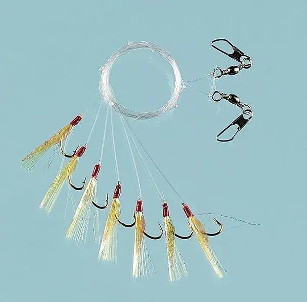 Fladen Sabiki häkla #4 m/7 krokar Gul/Vit 