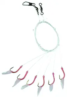 Fladen Pink Sabiki h&#228;kla #6 m/6 krokar Rosa