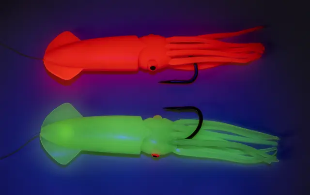 Fladen Large Lumi Rig Glow #8/0 Bläckfisk med 250lbs tafs och 8/0 krok 