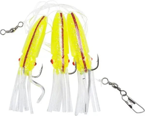 Fladen Winged Octopus Lime/Röd #8/0 3 krokar 