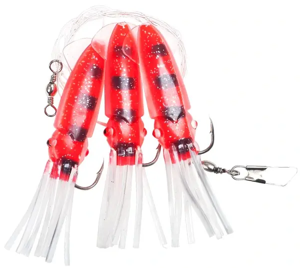 Fladen Winged Octopus Röd/Svart #8/0 3 krokar 