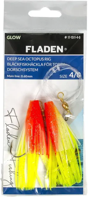 Fladen Glowing Squids Orange #4/0 0,60mm 