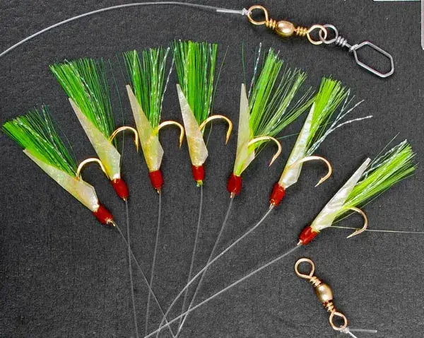 Fladen Sabiki häkla #4 m/7 krokar Gul/Grön 