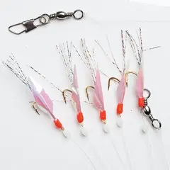 Fladen Fjäderhäkla #4 m/5 krok Rosa/Pearl