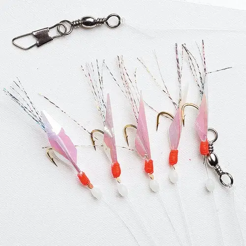 Fladen Fjäderhäkla #4 m/5 krok Rosa/Pearl 