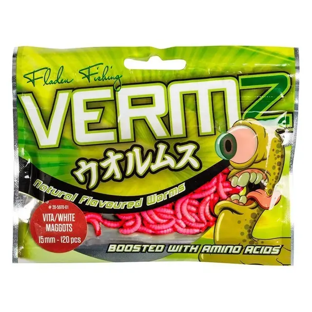 Fladen Vermz maggots 1,5cm Natural Red 120-pack 