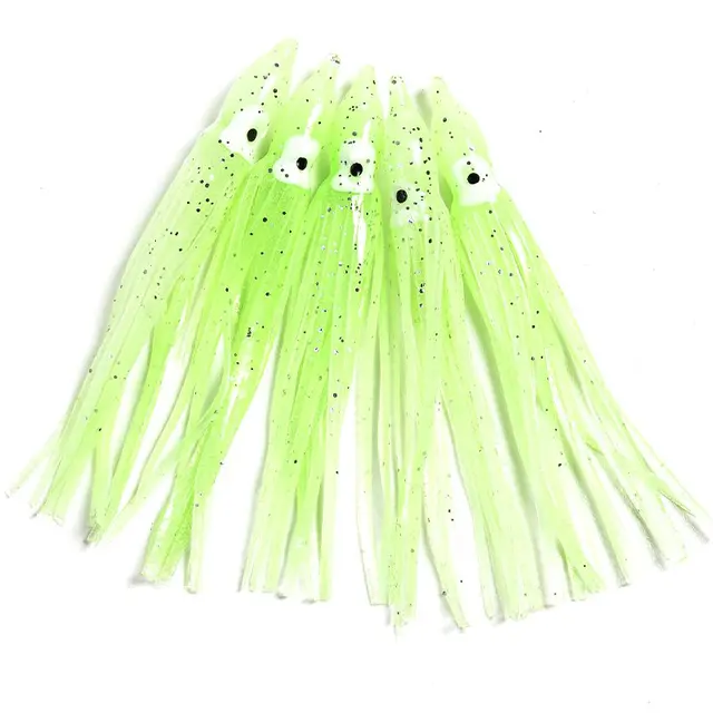 Fladen Octopus Luminous 6cm 5-pack grön UV Bläckfisk 