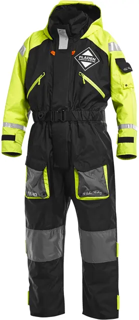 Fladen Flytoverall 845XY Sort/Gul W  S Modell anpassad för damer 
